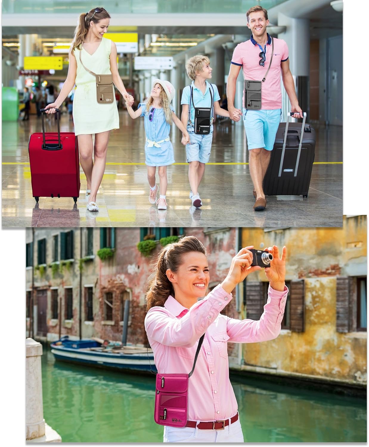  | Travel Neck Wallet Passport Holder w/ RFID Blocking - Premium Traveling Pouch | Passport Wallets