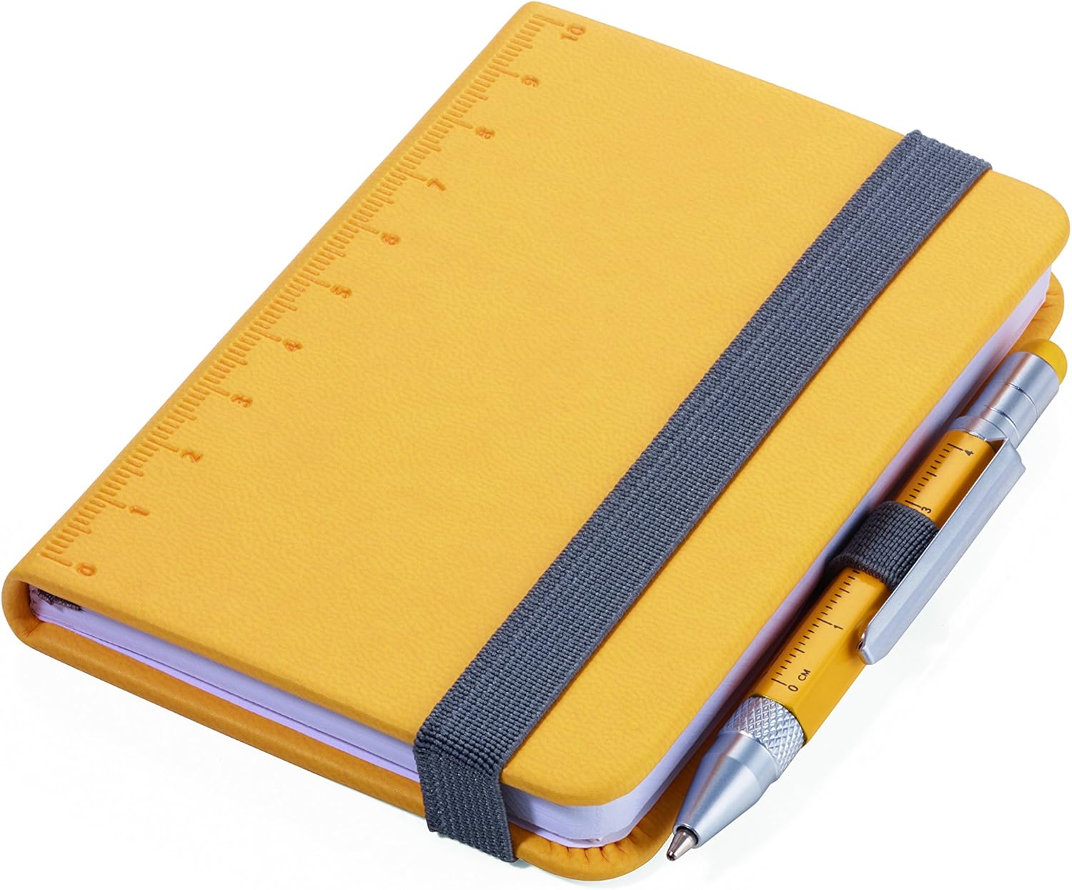 Troika NPP25/YE Yellow A7 128-Sheet Notepad (128 Sheets, Yellow, Plain, A7, Faux Leather, 1 Pocket), Lemon Tree