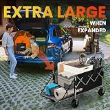 Overmont 300L Folding Trolley Cart - Heavy Duty, All-terrain Wheels view 5