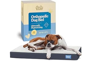 PITPET Orthopedic Large Dog Bed - Ultra Comfortable Dog Bed for Large Dogs Small, Medium, Large and Extra-Large Dogs/Cats with Sherpa top - Breathable Pet Bed - Egg Foam Sofa Bed - Removable Washable Cover.