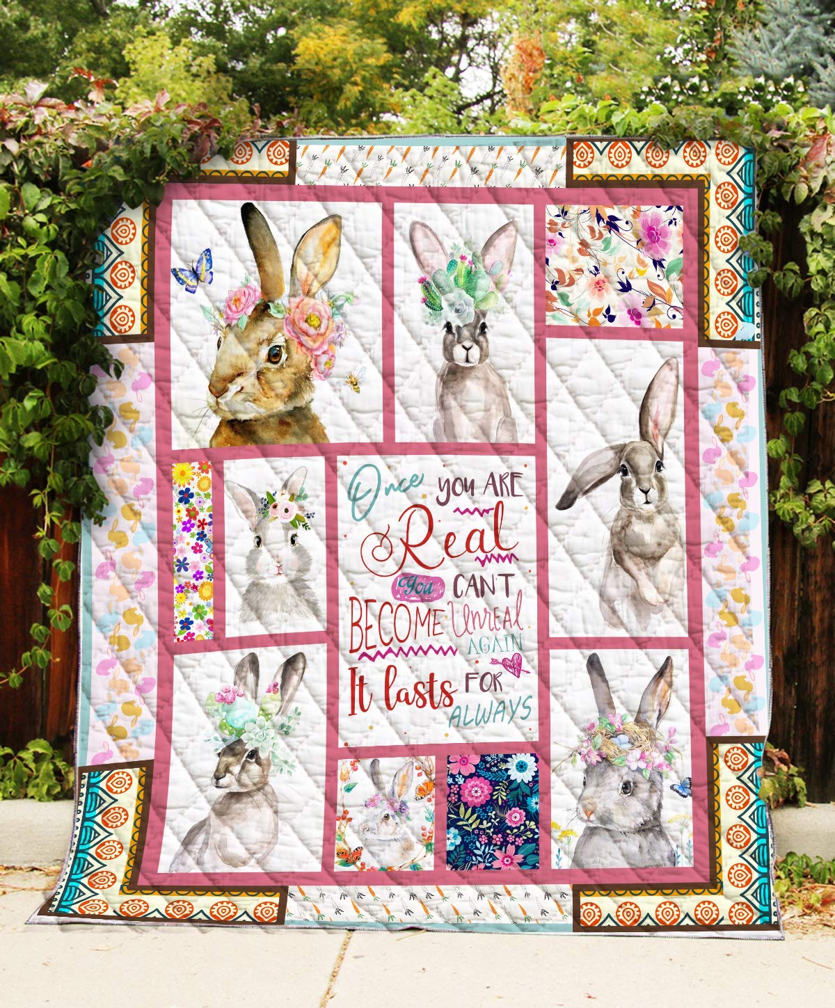 Bunny Rabbits Quilt Pattern Blanket AllSeason Quilts Comforters with