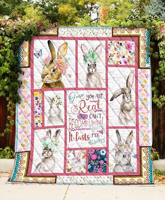 Bunny Rabbits Quilt Pattern Blanket AllSeason Quilts Comforters with