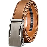 BULLIANT Mens Ratchet Belt,Leather Adjustable Slide Belt For Gift Mens Dress Casual 1 3/8",Size Adjustable