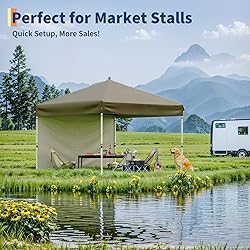 10x10 Pop Up Canopy with One Sidewall - Easy Up