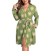 Ekouaer Women's Plus Size Robe Waffle Knit Bathrobe Short Lightweight Kimono Robes with Pockets Maternity Robe 1x-5x
