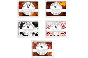 Cool Weather 5 Pack - USA Made - Farm Raised Candles - Soy Wax Warmer Melts Apple Butter - Maple Bourbon - Peppermint Frost - Warm Flannel - Apple Maple - Apple Butter Farm Raised wax melts.