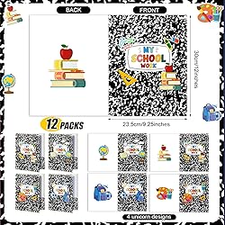 Kosiz 12 Pcs 9x12 Composition Book 2 Pocket