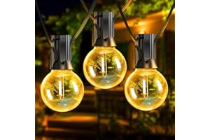 XURISEN Outdoor String Lights with Dimmer, 2 Pack 35.5FT LED Patio Lights for Outside with 15+1 Shatterproof G40 Globe Bulbs UL Listed IP65 Waterproof Hanging Lighting for Backyard Balcony Bistro Party Decor