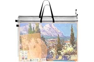 Lot de 2 étuis de portfolio d'art de 61 x 91,4 cm – Grand sac léger avec fermeture éclair et poignée pour œuvres d'art en nyl
