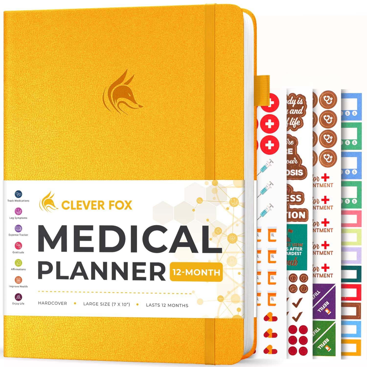 Clever Fox Large Medical Planner 12-Month – Medical Notebook, Health Diary, Wellness Journal to Track Health – 12 Months, 17.7x26.6cm (Forest Green)