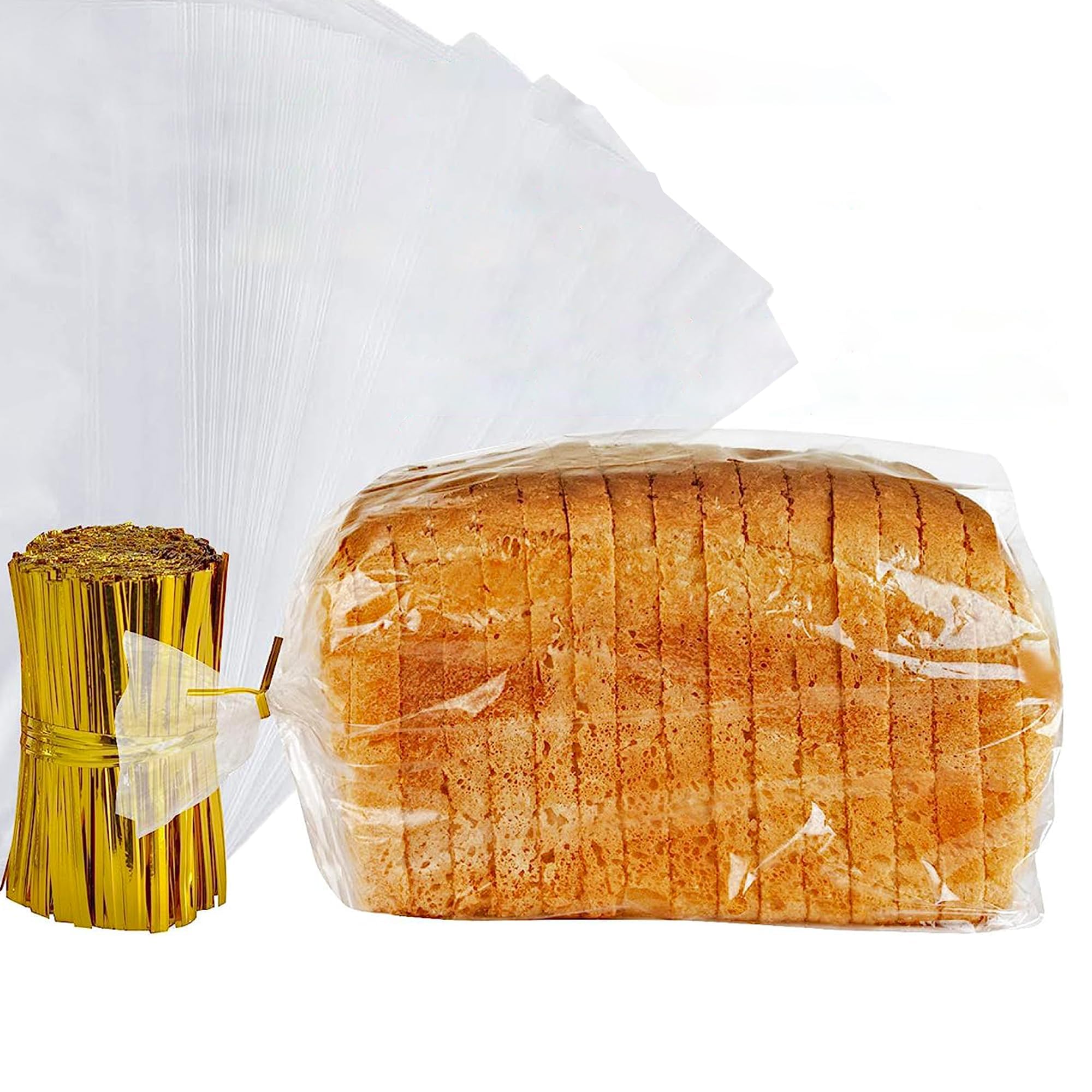 Clear Plastic Bread Bag - Pack of 150 Bread Bags for Homemade Loaf, Baking Buns, Baguette - 45cm x 20cm x 10cm Bread Bags for Daily Use - Bread Storage Bags