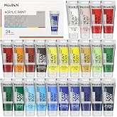 MEEDEN Heavy Body Acrylic Paint: Satin Finish 24 x 60ml (2 oz) Tubes Set | Basic Paint Color Set for Adults, Rich Pigment Art Craft Paints for Canvas Clay Wood Painting