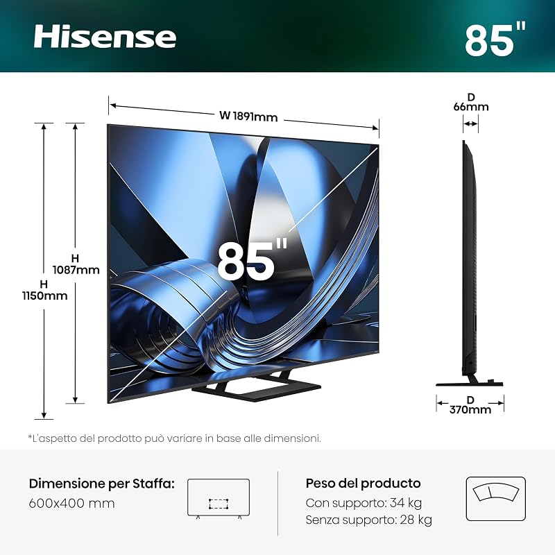 Smart TV MiniLED 144Hz 85" 4K 85U7SE
