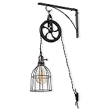 Rustic State Industrial Pulley Design Black Wall