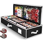 Premium Wrapping Paper Organizer Storage | Gift Wrap Holder With Extra Pockets for Christmas Decorations, Reinforced Handles, Heavy Duty, Ultra-Durable, Tear-Proof Fabric - Fits Up to 27 Rolls (Black)