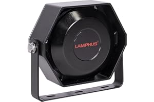 LAMPHUS SoundAlert 100W Police Siren Speaker [118-124dB] [Compact Slim Style] Siren Speaker for Emergency Warning Vehicles Truck UTV ATV Car POV