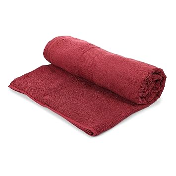 MAFATLAL Portugese Series, Pure Cotton Bath Towel (75 x 150 cms) Soft Finish Zero Twist King Size Bath Towel  Pack of 1 (Brick Red)