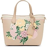 Anne Klein Womens Bonded Mini Tote, Sesame