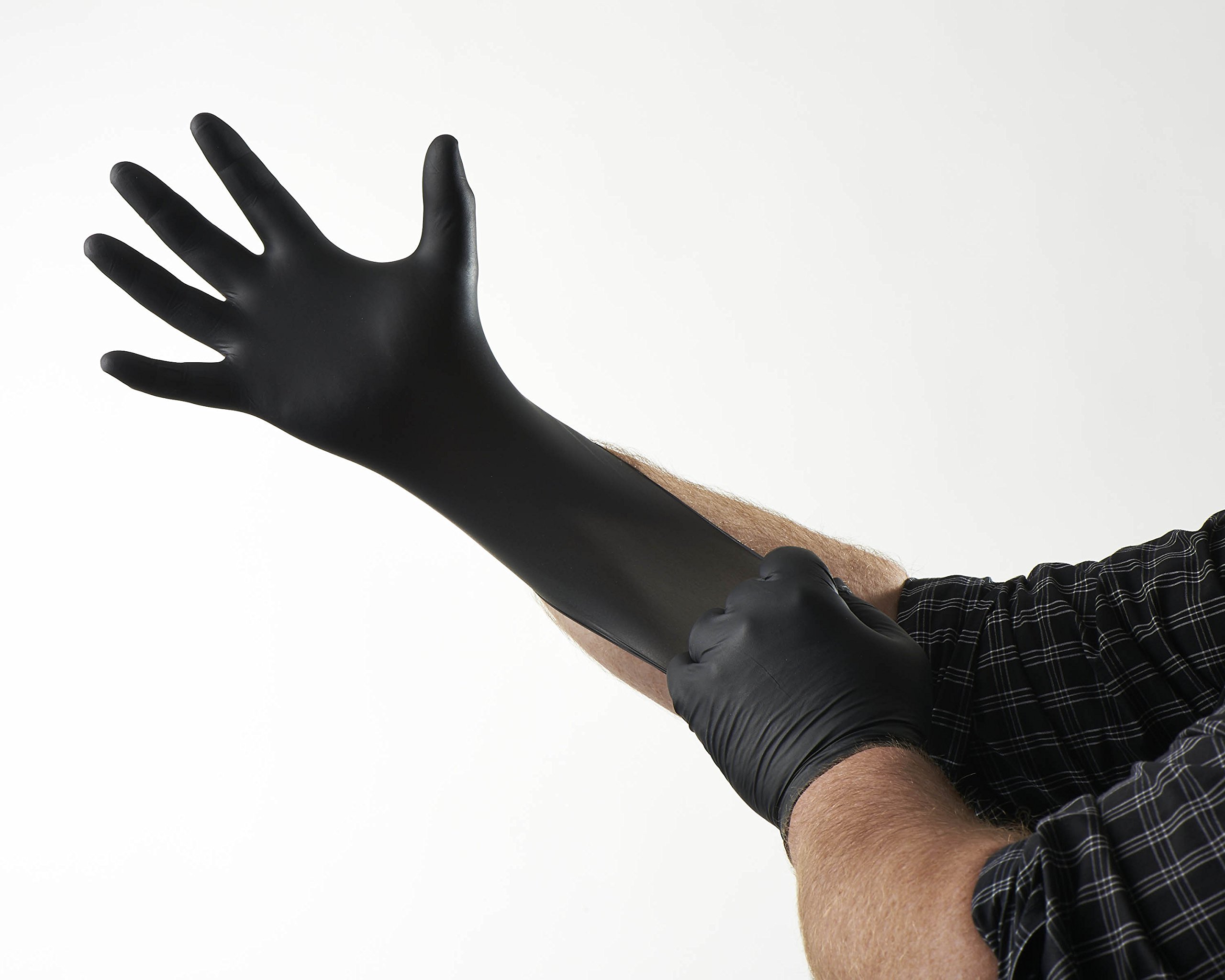 Venom Steel Rip Resistant Industrial Nitrile Gloves 2Layer,Black White