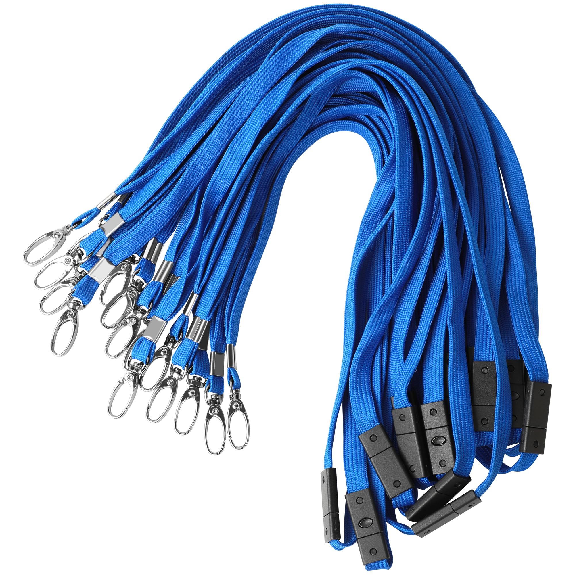 Gimars Lanyards for Neck with Safety Breakaways, 15pcs Blue Lanyards for ID Badges Neck Lanyard with Metal Clip for Pass Card ID Card Holder