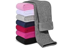 Kiiavoro Girls Fleece Lined Leggings Cotton Kids Winter Warm Leggings Thick Thermal Tights Pants
