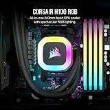 Corsair H100 RGB Liquid CPU Cooler 240mm AIO SP120 RGB ELITE Fans ARGB view 2