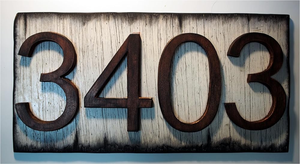 Amazon custom address plaque rustic house address signs rubbed bronze colored numbers on 