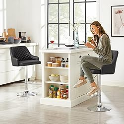 VECELO Adjustable Bar Stools Set of 2, Bar Height