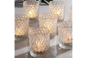 TRIRITE 36pcs Glass Votive Candle Holder, Clear Tea Light Candle Holder in Bulk for Wedding Table Candle, Valentine's Day, Christmas Decor, Gift, Home, Birthday Party Decor (Clear, 36)