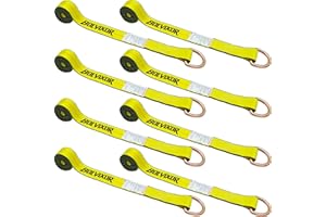 Bolvixor 8 Pack 2" x 96" Lasso Strap - 9900LBS Break Strength - D Ring Auto Tie Down for Wheel Lift, Trailer, Tow Truck