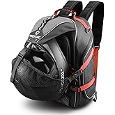 NICECNC Motorcycle Helmet Backpack 35L Large Capacity Motorcycle Helmet Bag, Universal Motorcycle Riding Backpacks for Men Motorcycle Lugguge Storage Bag with Hidden Net, Red