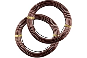 bociloy 2 Rolls 2mm Bonsai Training Wire, Aluminum Training Wire for Holding Bonsai Branches Small Trunks, Brown