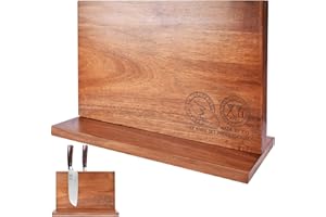 XYJ Magnetic Knife Block Holder Rack Acacia Wood Magnetic Stands with Strong Enhanced Magnets Multifunctional Knife Holder Ki