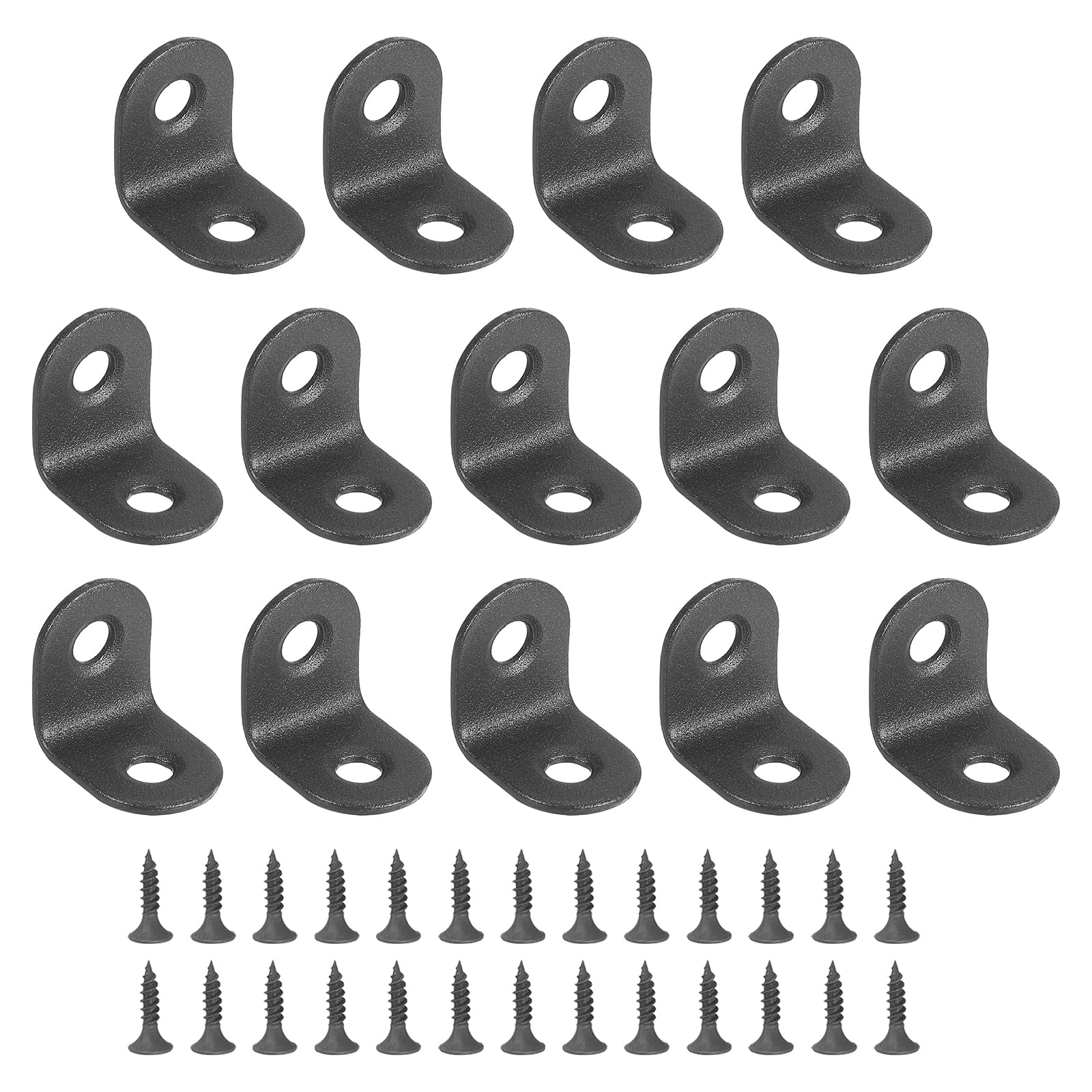 PATIKIL Stainless Steel Corner Braces 0.79 x 0.79 Inch,14 Pieces L Bracket Joint Right Angle Support Bracket L Shaped Corner Fasteners with Screws for Shelves, Black