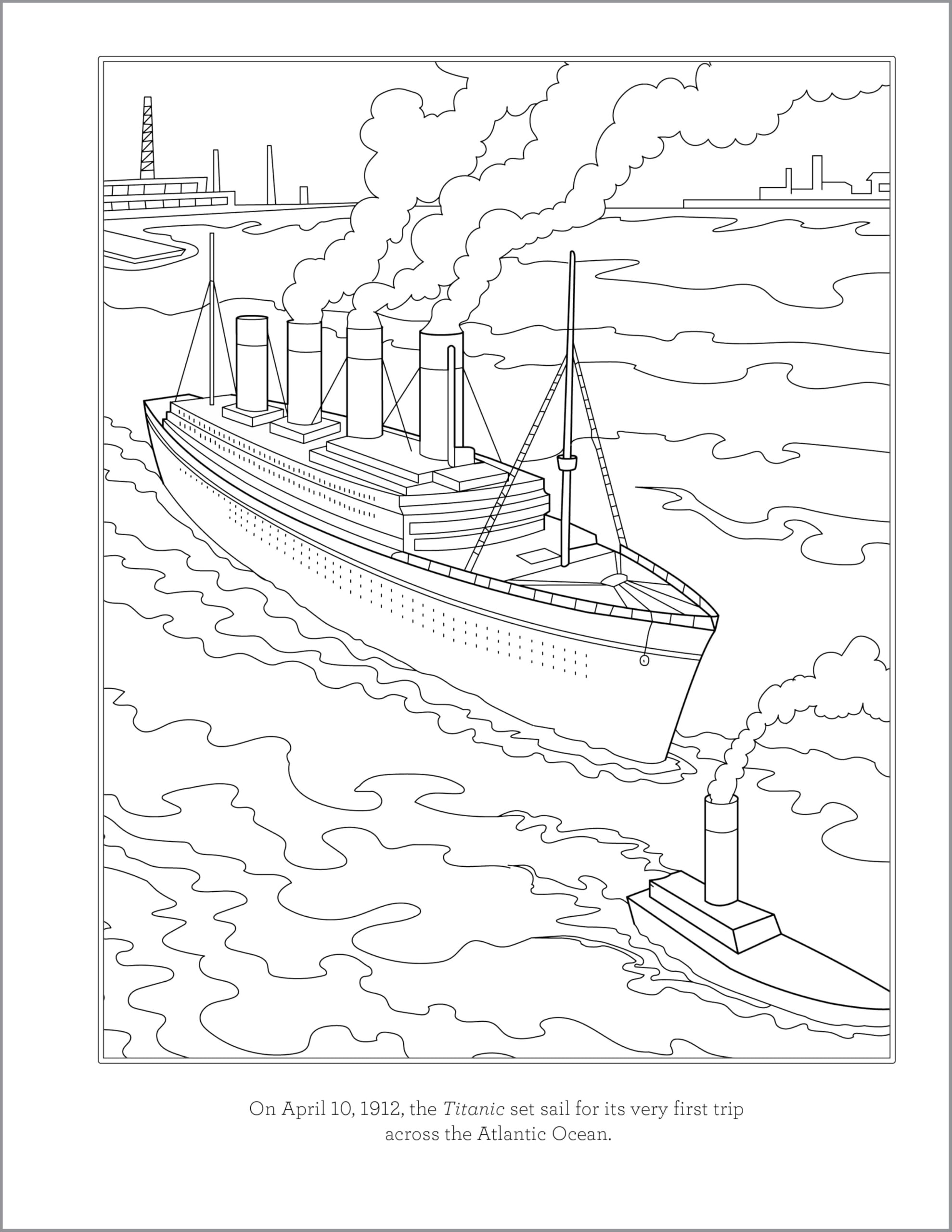 Titanic Coloring Book for Kids: 30 Coloring Activities to Learn About the Titanic