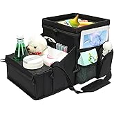COOLBEBE Car Seat Organizer with Insulation Layer, Backseat Car Cooler Organizer with Cup Holders, Foldable Passenger Seat Or