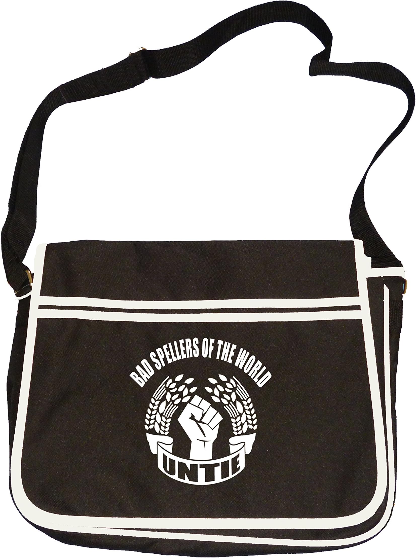 BAD SPELLERS OF THE WORLD UNTIE- Dictionary Shy, Mens retro messenger bag