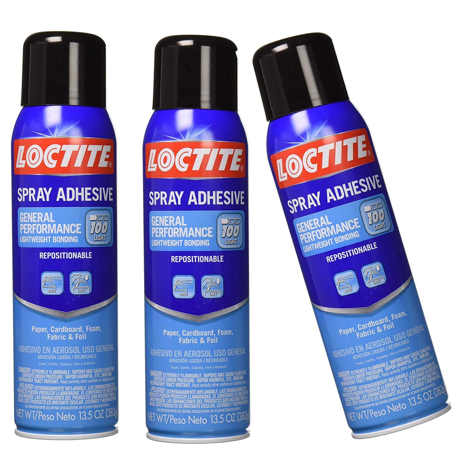 Loctite General Performance 100 Spray Adhesive - 13.5 Oz Can, Clear Drying, Repositionable Bond