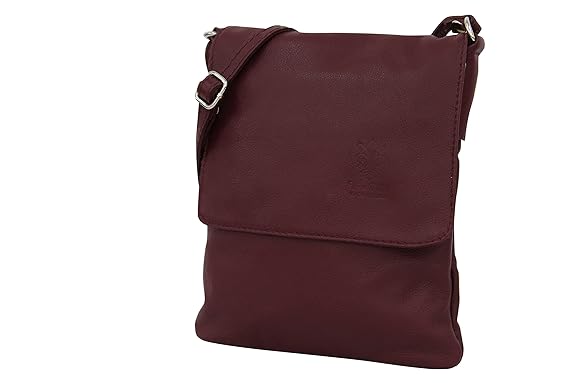 AMBRA Moda Italienische Ledertasche Schultertasche Crossover Umhängetasche Nappaleder Damen Kleine Tasche NL602