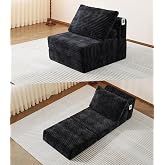Folding Sofa Bed Versatile Boneless Chair Futon Couch Convertible Sleeper Chair Chaise Lounge Chair Indoor BeanBag Chair for Adult, Oversized Comfy Floor Sofa Portable for Living Room Bedroom