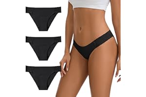 OEIOEI Women's Period Underwear Leakproof Bikini Panties Menstrual Reusable Briefs 3-Pack