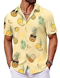 COOFANDY Mens Hawaiian Shirts Short Sleeve Button