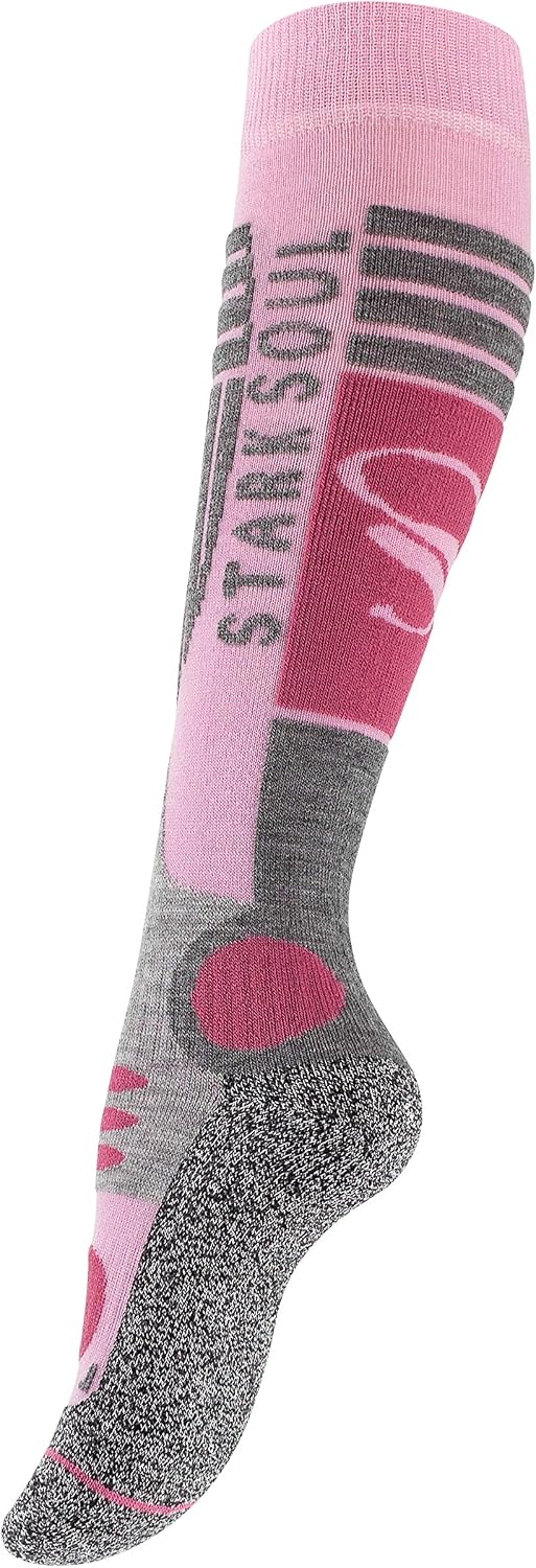 STARK SOUL 2 works of Women's Ski Functional Socks, Ski Socks with Special Padding, Dusky pink/grey, 35-38 - Image 3