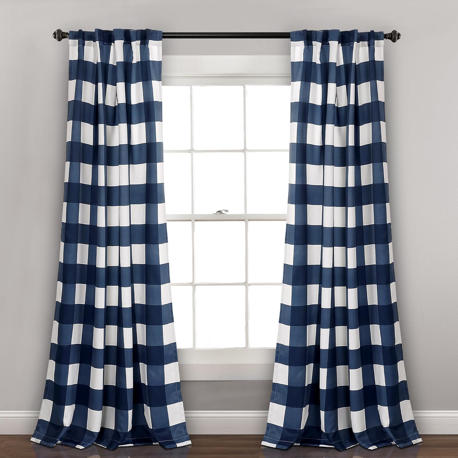 Lush Decor Room Darkening Window Curtain Panel, 84" x 52", Navy