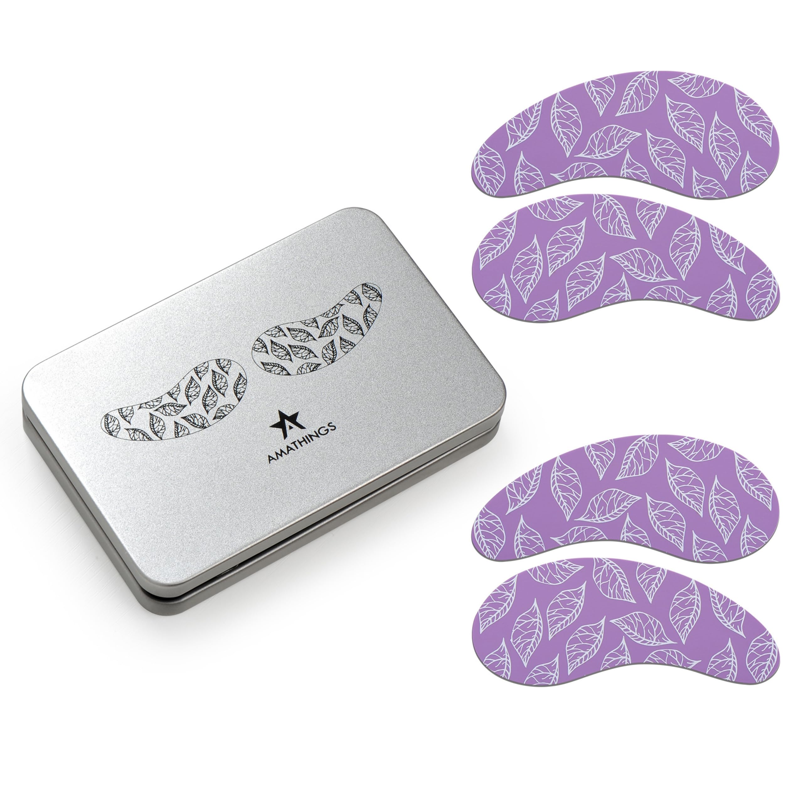 AMATHINGS (2 Pairs) Reusable Eye Pads Made of 100% Silicone No Serum - Eye Pads in High-Quality Storage Box - Skin Care Against Anti-Ageing, Bags & Wrinkles