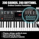 RockJam 61 Key Keyboard Piano with Stand Power Supply Simply Piano App view 5