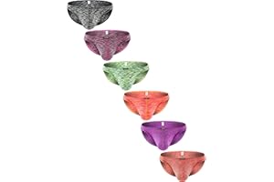 iKingsky Men's Colorful Big Pouch Bikini Underwear Sexy Low Rise Bluge Men Briefs