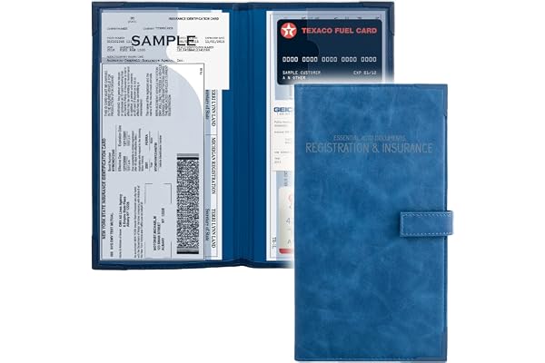 Auto Insurance and Registration Card Holder - Vehicle Glove Box Document Organizer - Car Essential Paperwork Holder for DMV,