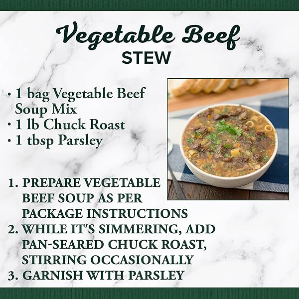 BEAR CREEK SOUP MIX, VEGETABLE BEEF, 8.1 OUNCE