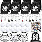 Capoda 98 Pcs Volleyball Party Favors Volleyball Football Baseball Team Gift 12 Keychain 12 Packs Sports Stress Ball 12 Small Drawstring Bag 12 Bracelets 50 Sticker